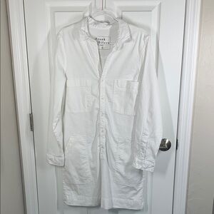 Frank & Eileen White Button-Front Shirt Dress